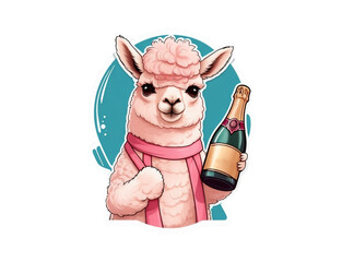  graphics funny animal pink llama