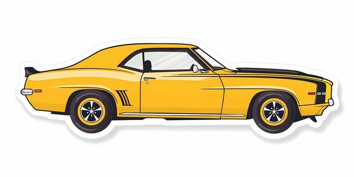 muscle car illustration, motors, roadtrips, ai image of cars