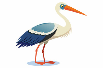 stork on the way of preying vector illustration