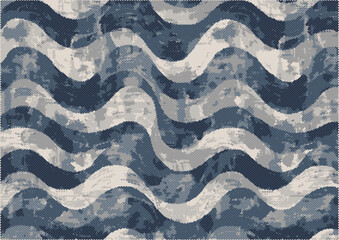 Abstract waves striped geometric shabby chic luxury pattern design for carpets, accent rugs, bedding, home decor, bathroom tiles.. Contemporary art vector illustration. - 776418898