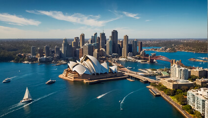 Naklejka premium City view of Sydney Australia travel