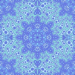 Summer floral print seamless mandala flower pattern for fabrics and wrapping paper and kids clothes textiles