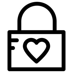 heart lock icon, simple vector design