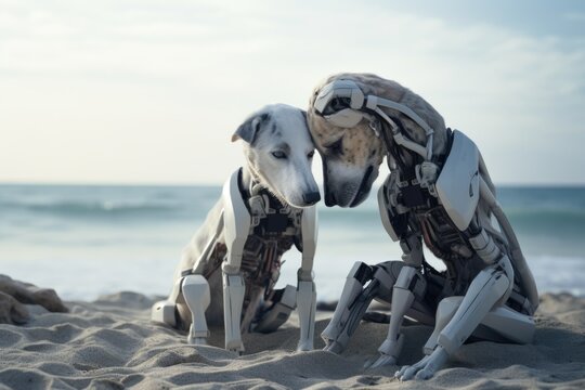 Futuristic love: cyborg relationships in the future, technology and emotion, envisioning a world of artificial intelligence, robotic companionship, and evolving dynamics of love in the digital age.