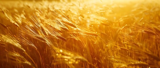 Golden Cereal Field Swaying in the Wind, Emphasizing Food Crisis. Concept Agriculture, Food Security, Field of Crops, Environmental Issues, Crop Harvest