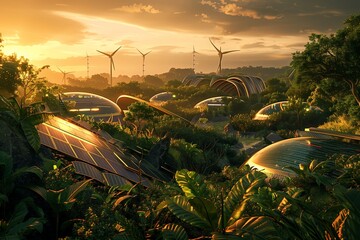 Solarpunk Oasis: High-Tech Renewable Energy Farms Powering the Future