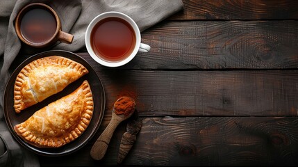 Obraz na płótnie Canvas Greeting Card and Banner Design for Social Media or Educational Purpose of National Empanada Pie Day Background
