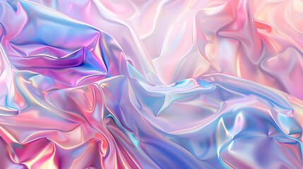 Obraz premium 3D iridescent background with pastel pink and blue-AI generated image 