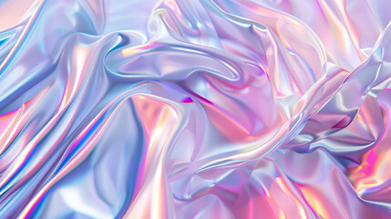 Naklejka premium 3D iridescent background with pastel pink and blue-AI generated image 