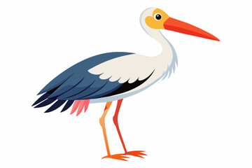 stork on the way of preying vector arts illustration