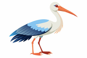 stork on the way of preying vector arts illustration