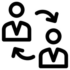 collaboration icon, simple vector design