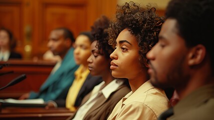 Diverse Jury in Courtroom - obrazy, fototapety, plakaty