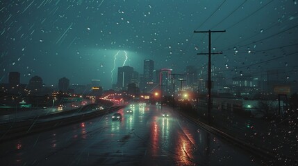 Stormy Cityscape - obrazy, fototapety, plakaty