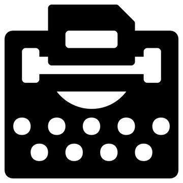 typewriter icon, simple vector design