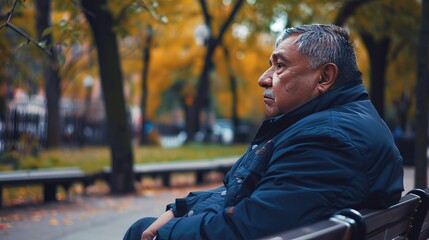 Contemplative Person on Park Bench Reminiscing about Home-Cooked Meals