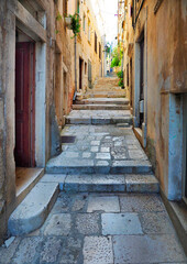 Alley Way in Korcula, Croatia