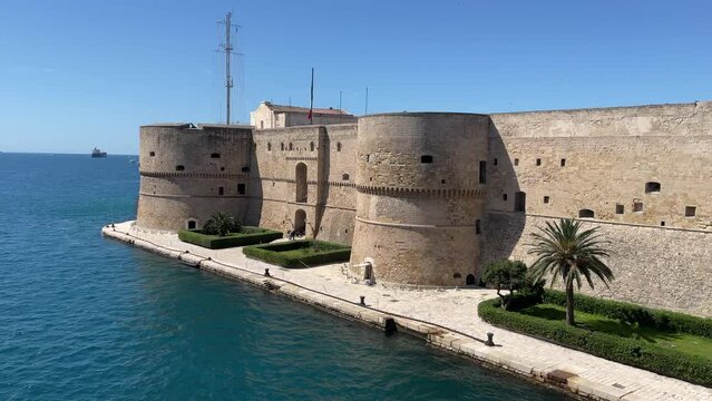 Aragonese Castle (officially called the Castel Sant'Angelo) in Taranto, Puglia, Italy