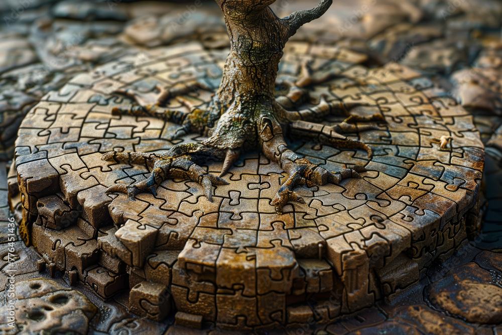Poster a puzzle of contradictions and paradoxes puzzling the mind, challenging understanding and resolution