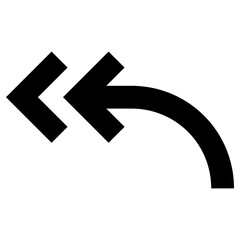 turn left icon, simple vector design