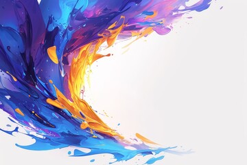 Abstract colorful background with paint splash, liquid and smoke. 