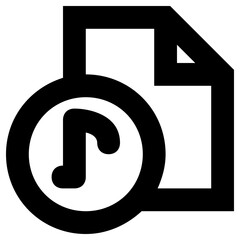 music file icon, simple vector design