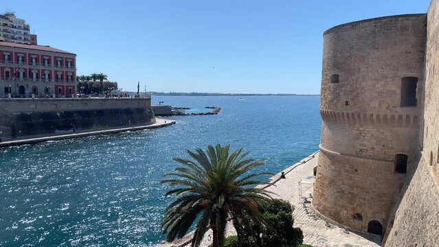 Aragonese Castle (officially called the Castel Sant'Angelo) in Taranto, Puglia, Italy