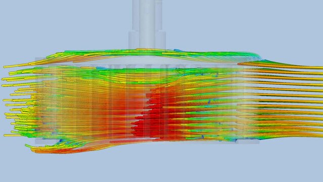 CFD simulation Computational fluid dynamics - duct system airflow simulation