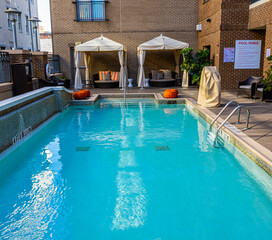 Cabanas and Swimming Pool on Hotel Rooftop, Savannah, Georgia, USA