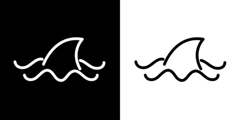 Shark icon. Sea icon. Fish. Pope. Shark. Ship. Coral reefs. Dolphins. Starfish. Octopus. Crab. Lobster. Shrimp. Sea Logo. Black icon. Black line icon.