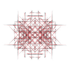 chaotic red and black lines - obrazy, fototapety, plakaty