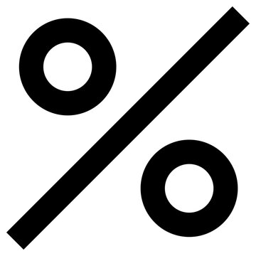 percent sign icon, simple vector design