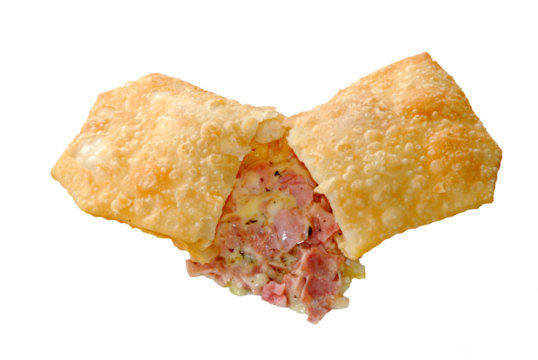 Fried pastry, ham with mozzarella