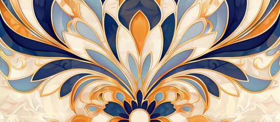 Abstract floral pattern in art nouveau style