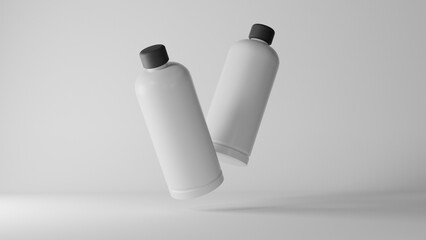 Elegant White Bottles Presentation in a Minimalistic Style