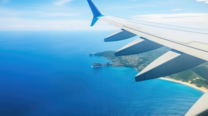 Serene Ocean Views from Airplane Window