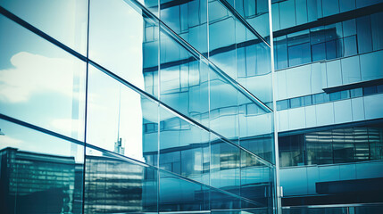 Fototapeta na wymiar Modern Corporate Office Building Glass Facade