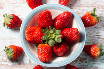 Close-up of juicy, succulent strawberries