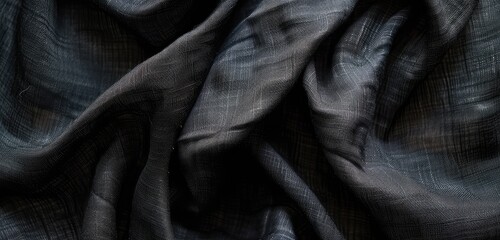 Dark Textured Fabric Close-up for Background