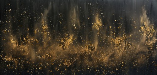 Mystical Golden Rain Shower Sparkle Background