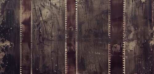 Aged Film Strips on Rustic Textured Surface - obrazy, fototapety, plakaty