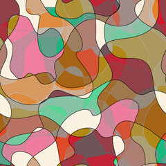 Abstract modern flat geometric liquid shape forms seamless pattern. - 776471286