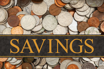 Savings message with old coins - 776487071