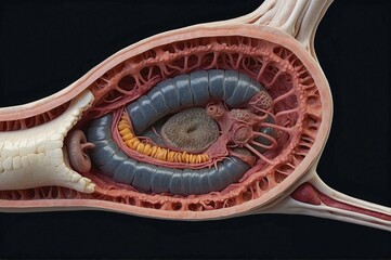 A close-up of an internal oragan. Generative AI.