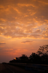 sunset in México roadtrip 