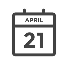 April 21 Calendar Day or Calender Date for Deadline or Appointment