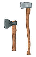 Two axe. Vector illustration of an ax isolated on a white background.