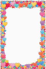 Obraz premium Colorful Love Frame made with hearts