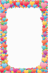 Obraz premium Colorful Love Frame made with hearts
