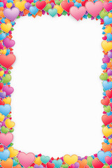 Colorful Love Frame made with hearts